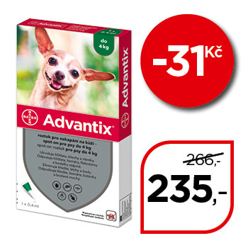 Advantix roztok pro nakapání na kůži spot-on pro psy do 4 kg